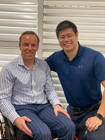 Robert Vander Kraats with Jeff Wong, who is Robert’s ‘hands’ at Next Generation Physiotherapy.